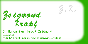 zsigmond kropf business card